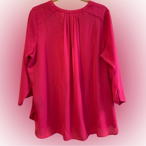 CURVES 360 by NYDJ Top Big Pink The Perfect Blouse Women’s X-Large NWOT - Picture 8 of 15
